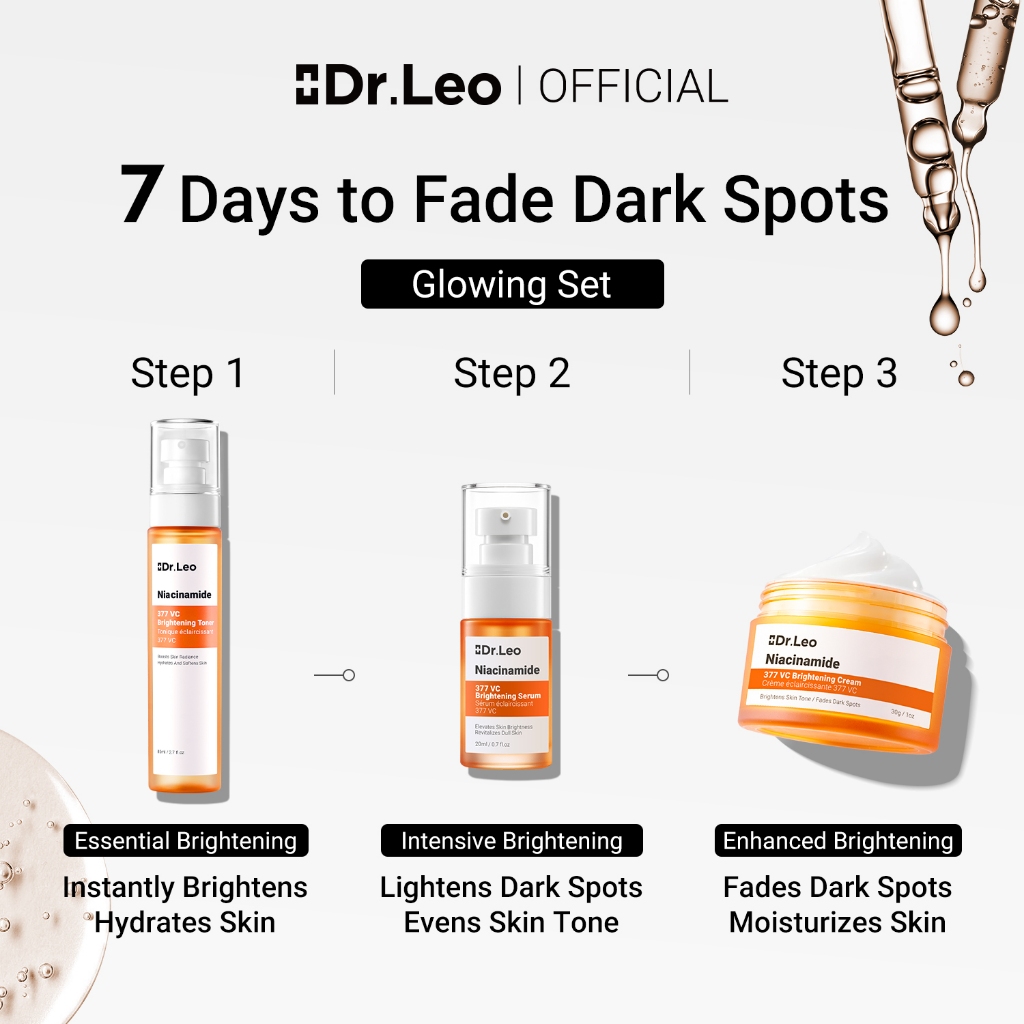 Dr.Leo Multi-Whitening 3pcs Skincare Set Whitening Face cream+Whitening ...