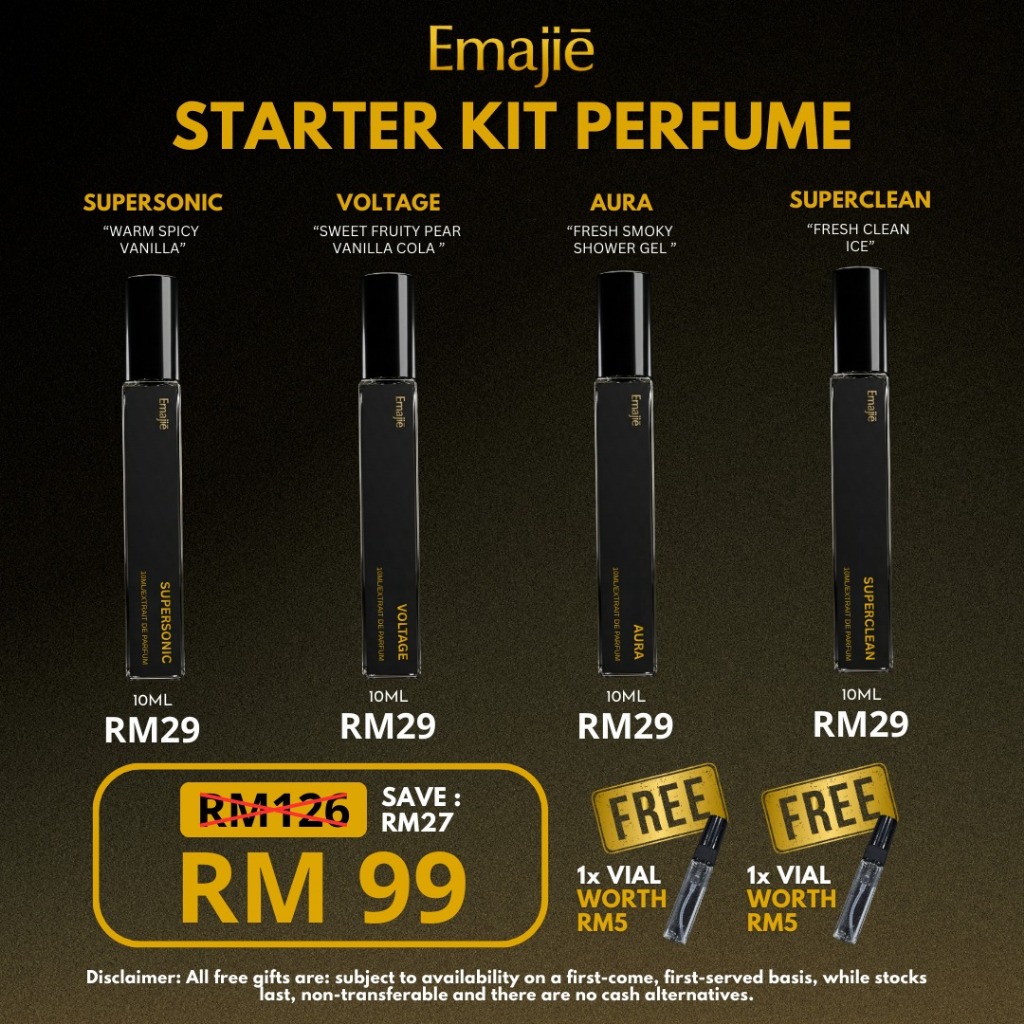 EMAJIE Starter Kit 4 x 10ML Perfume for Men Long Lasting Muslim ...