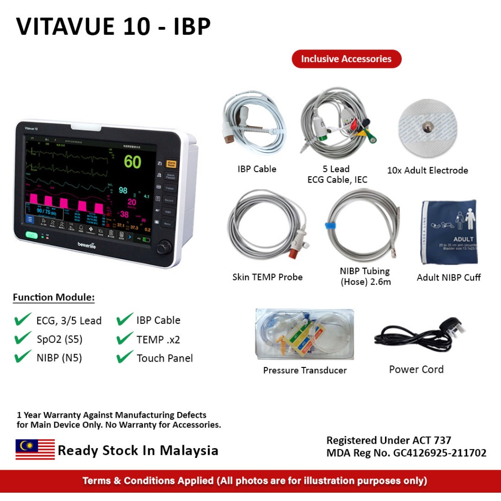 [𝐌𝐃𝐀 𝐀𝐏𝐏𝐑𝐎𝐕𝐄𝐃] Medical Vitavue 10- IBP Touch Screen | Vitavue 10 ...
