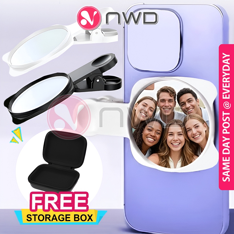 𝗦𝗡𝗔𝗣 𝗛𝗔𝗟𝗢 》 Mobile Phone Selfie Mirror Camera Reflective Shooting Clip ...