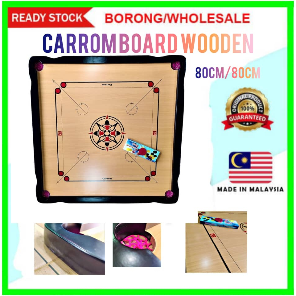 200 Standard Size Carrom Board Set With Carrom Men & Stricker Wooden ...