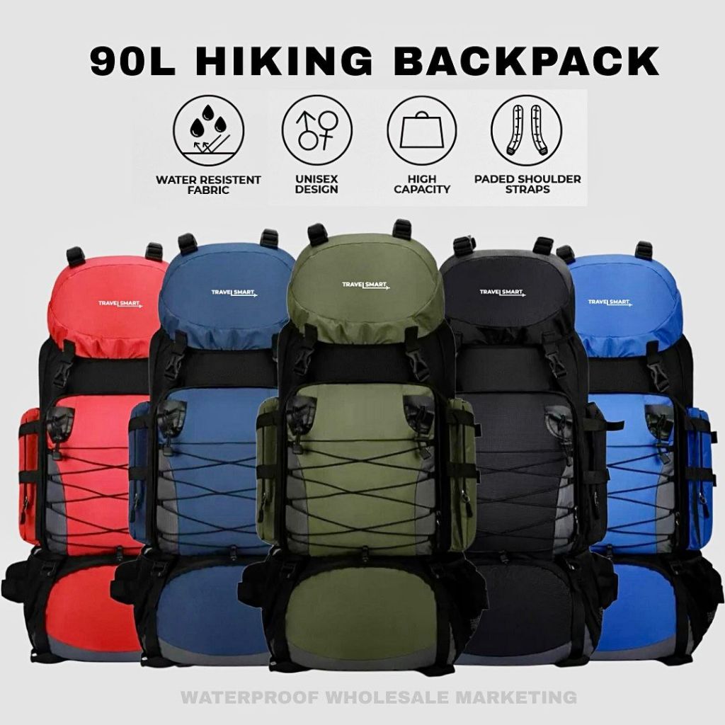 90L Hiking Travel Camping Backpack Adjustable Strap Water Resistant Sport  Outdoor Bag | Shopee Malaysia