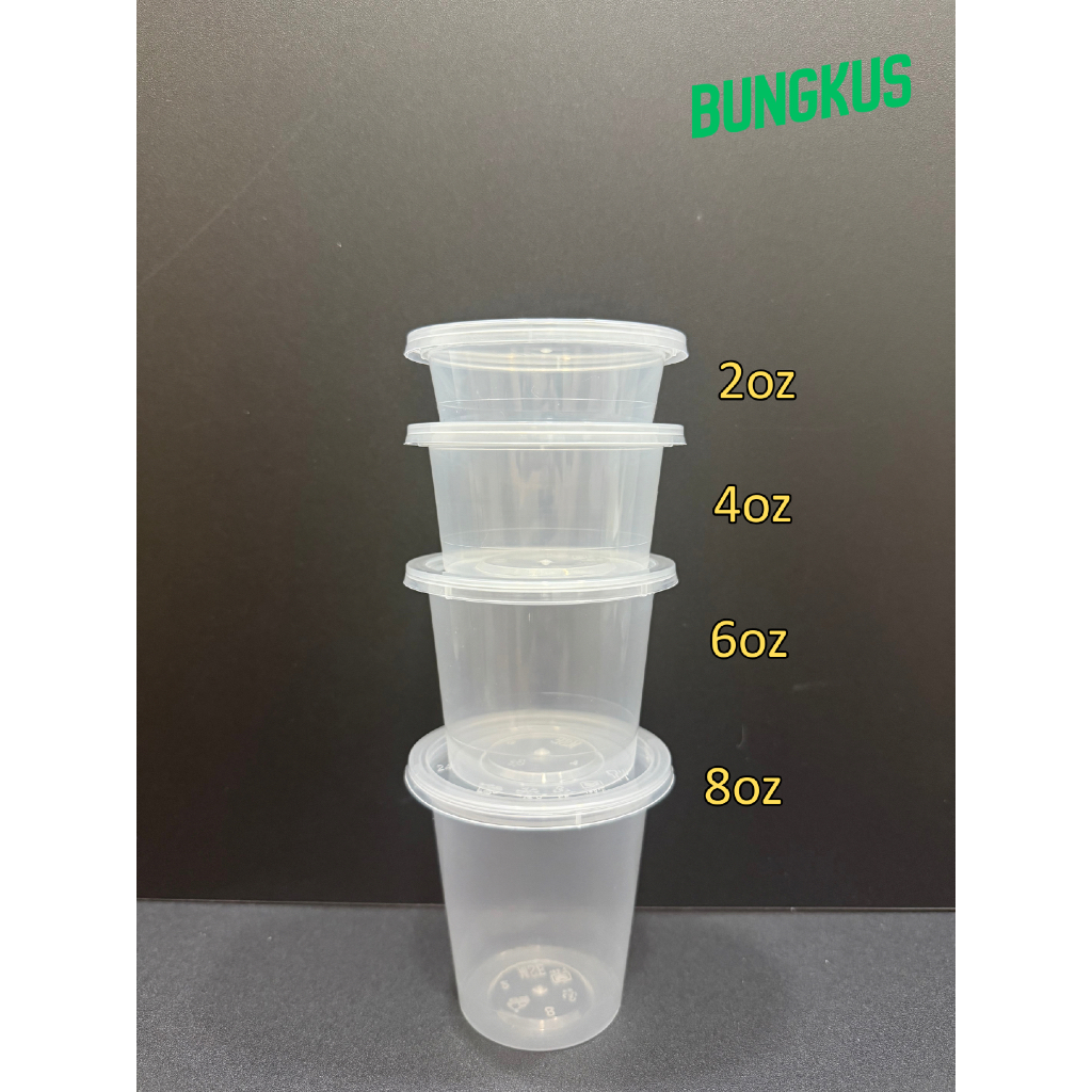 MSE 2oz 4oz 6oz 8oz Round Container Disposable Plastic Food Box ...