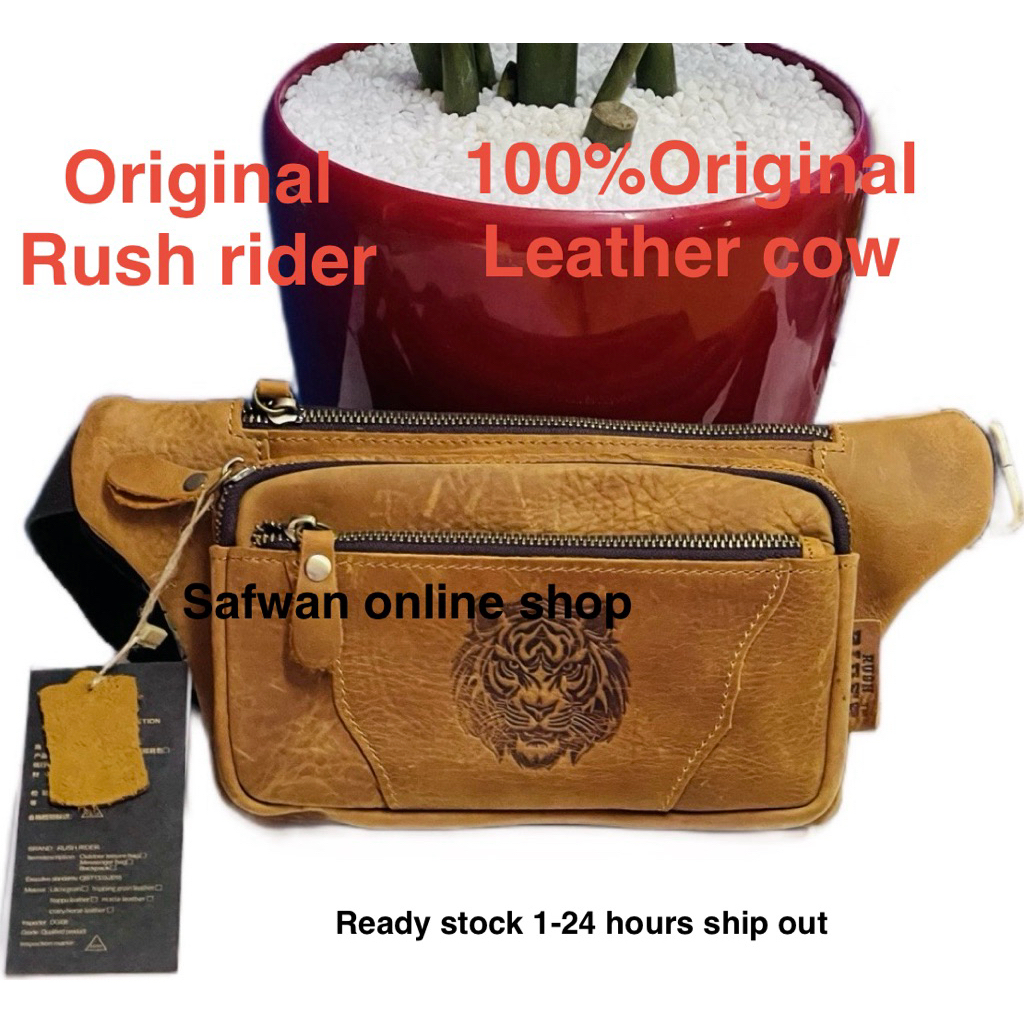Rush Rider Original Cow Leather Waist Bag Pouch Bag Crossbody Bag Kulit ...