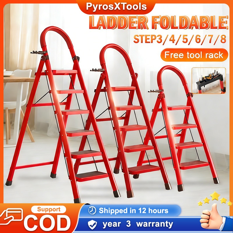 Foldable Ladder Stainless Steel Folding Stairs Heavy Duty Stainless ...