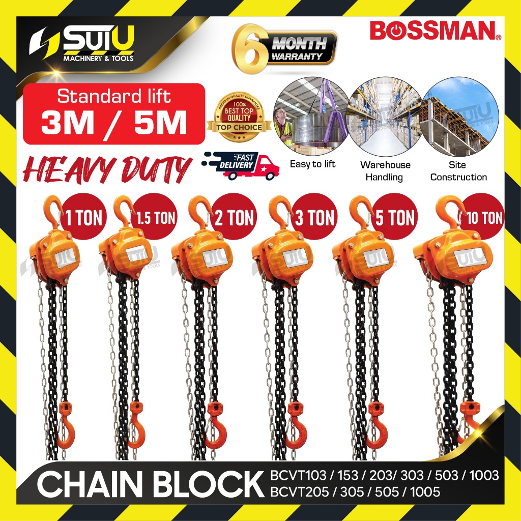 BOSSMAN BCVT series 3M / 5M Takela Rantai / Chain Block (1 Ton ~ 10 Ton ...