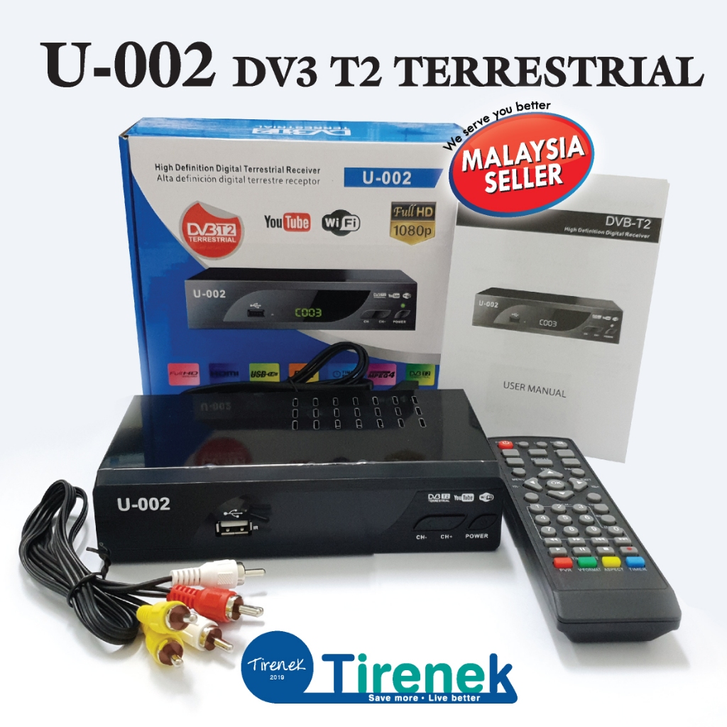 U002 Decoder DVB T2 DVB-T2 TV Tuner Terrestrial Receiver DVB | Shopee ...