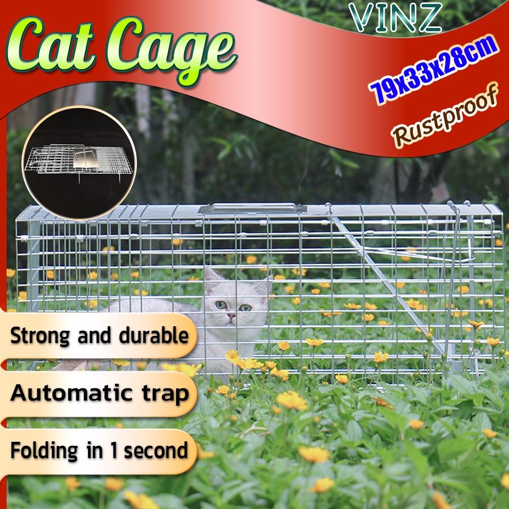 【VINZ】Perangkap kucing liar Cat trap catcher Cat trap cage Sangkar ...