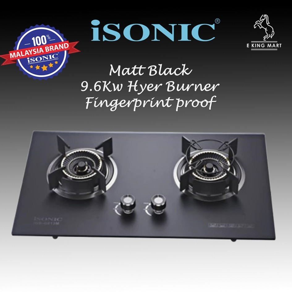Isonic 2 Burner Matte Black Anti Fingerprints Built-In Hob IGB-G013M ...