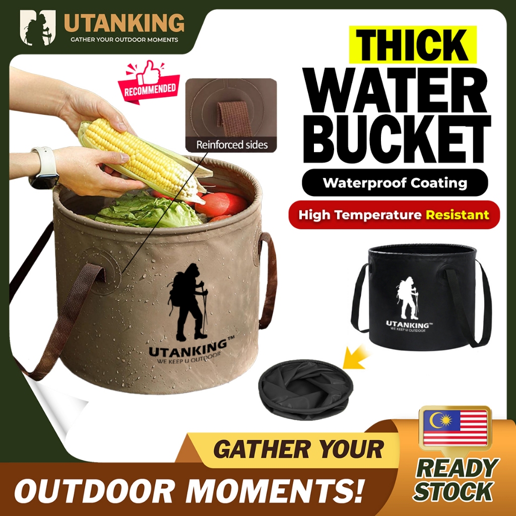 UtanKing™ Baldi Air Lipat Folding Water Bucket 500D PVC Camping Storage ...