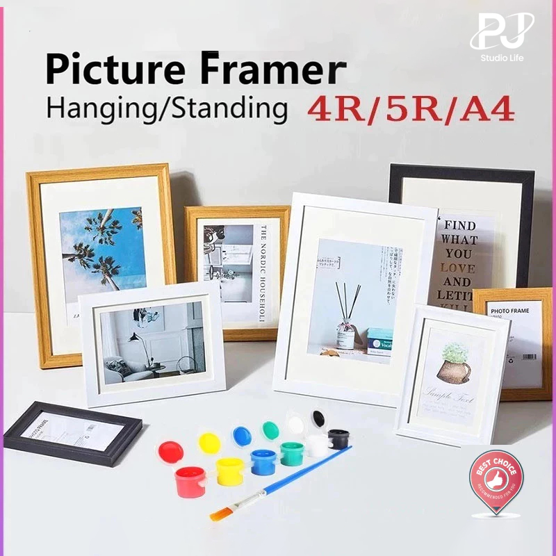 4R 6R A4 A3 Photo Wooden Frame Picture Frame Wall Mounted Home Deco ...