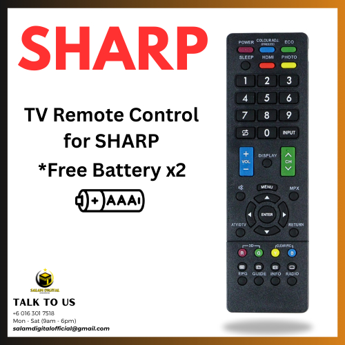 SHARP TV Remote Control Replacement / Sharp Smart TV Remote Control LCD ...