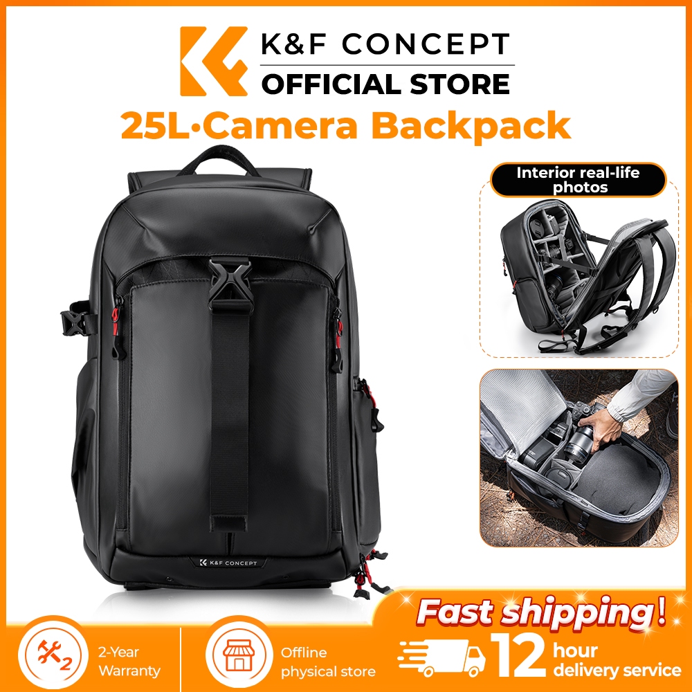 K&F CONCEPT 25L Beg Lelaki Lightweight Water-Resistant Camera Backpack ...