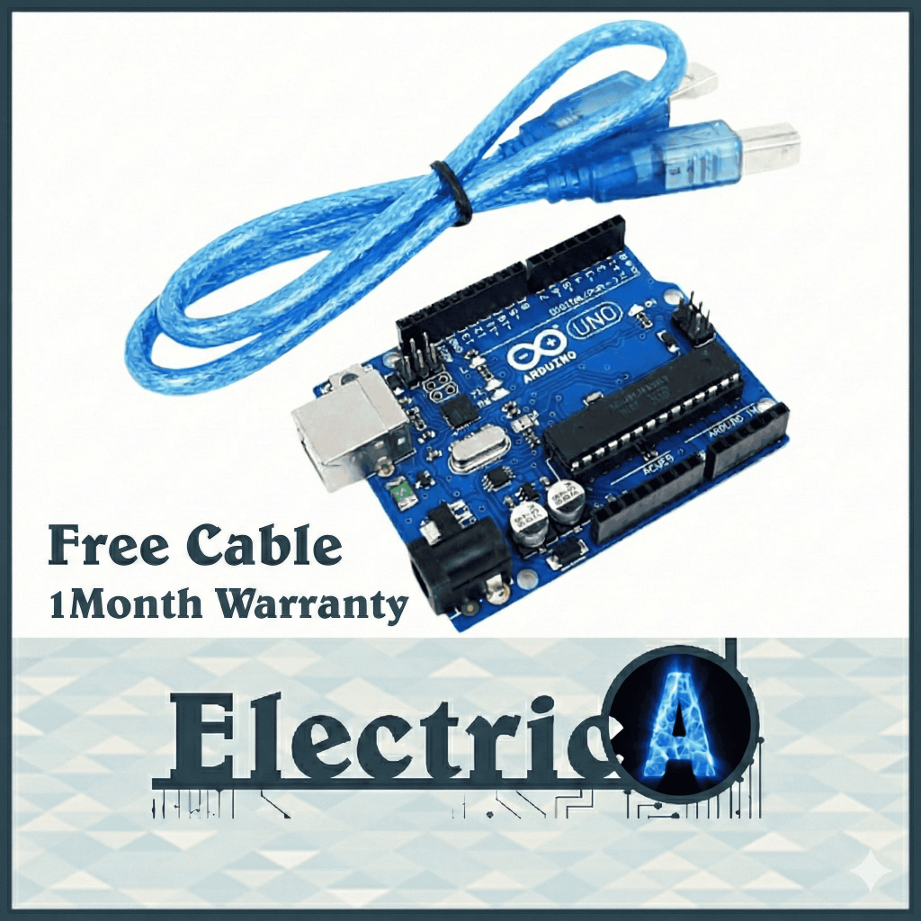 Arduino Uno ATMEGA328P +(Free Cable & 1Month Warranty) Compatible Atmel DIP [ElectricA]