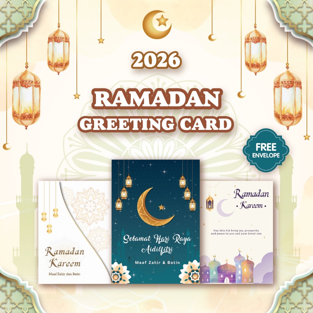 2026 Kad Raya (FREE ENVELOPE) >> A4 A5 Kad Ramadhan >> Kad Hari Raya ...