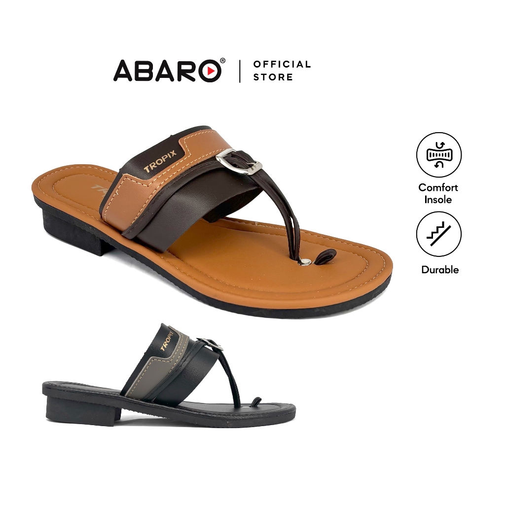 ABARO Men Capal Slippers CAP71C2 TROPIX PU Leather With Comfort Selipar ...
