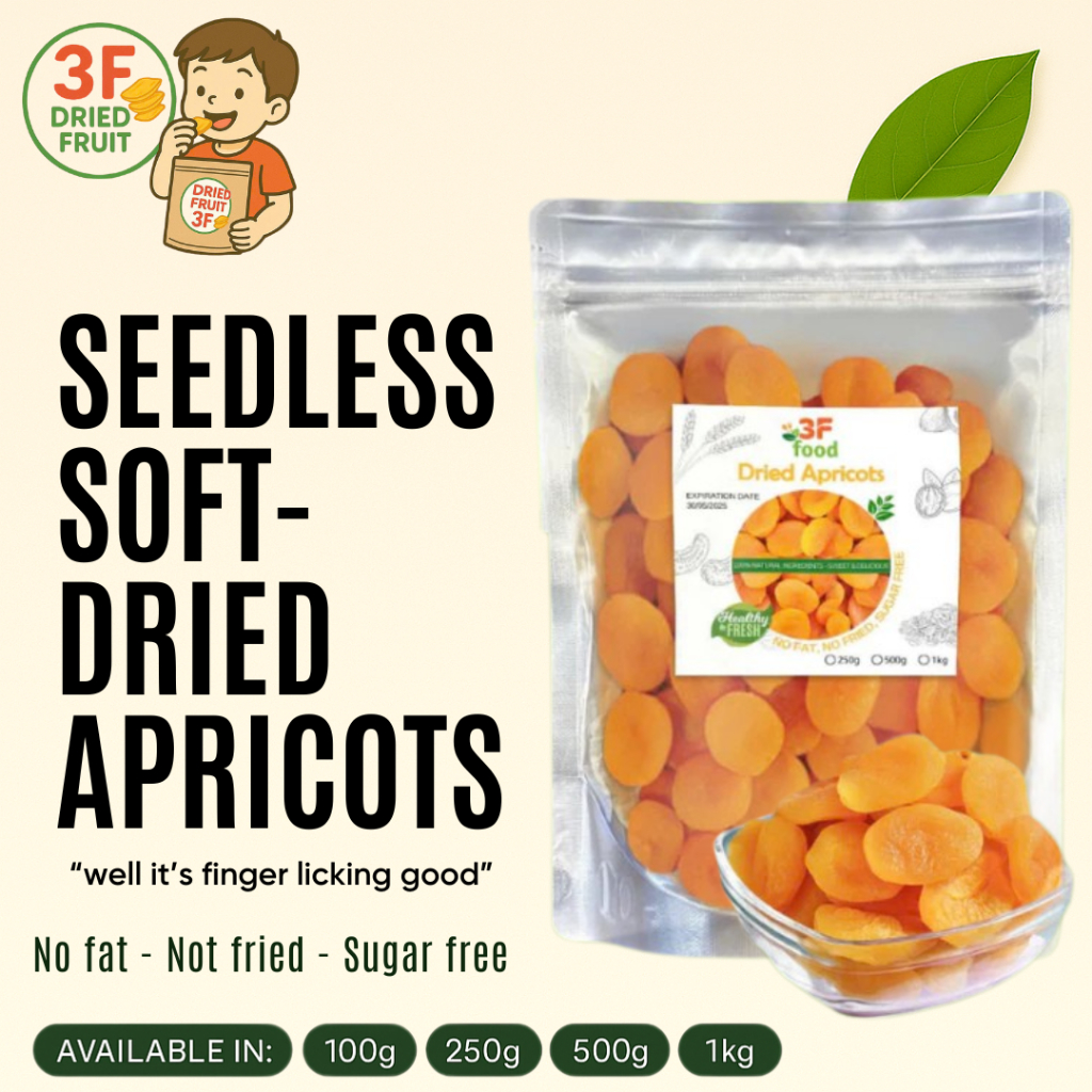 [BUY1 GET1] 3F FOOD SEEDLESS SOFT-DRIED APRICOTS Original Healthy Sweet ...