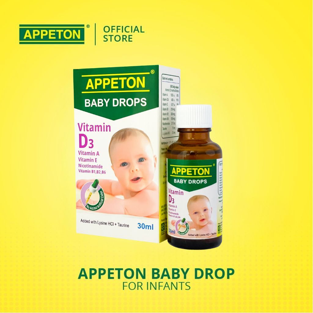 2 X Appeton Multivitamin Plus Gouttes Nourrissons 30 Ml - Calcium + Vitamine D, Neuf