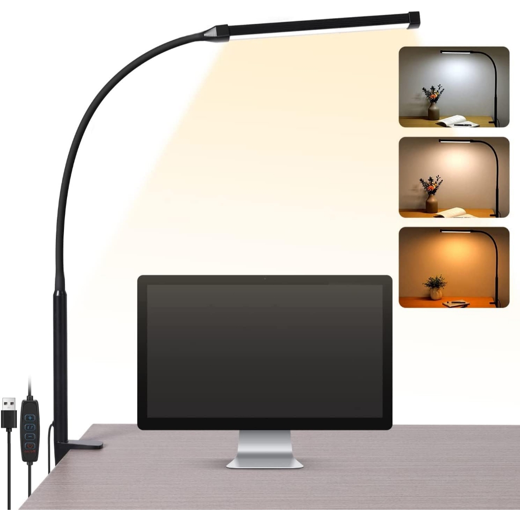 Qimedo LED Desk Lamp Eye Protection Adjustable Reading Lamp, Clip-On ...