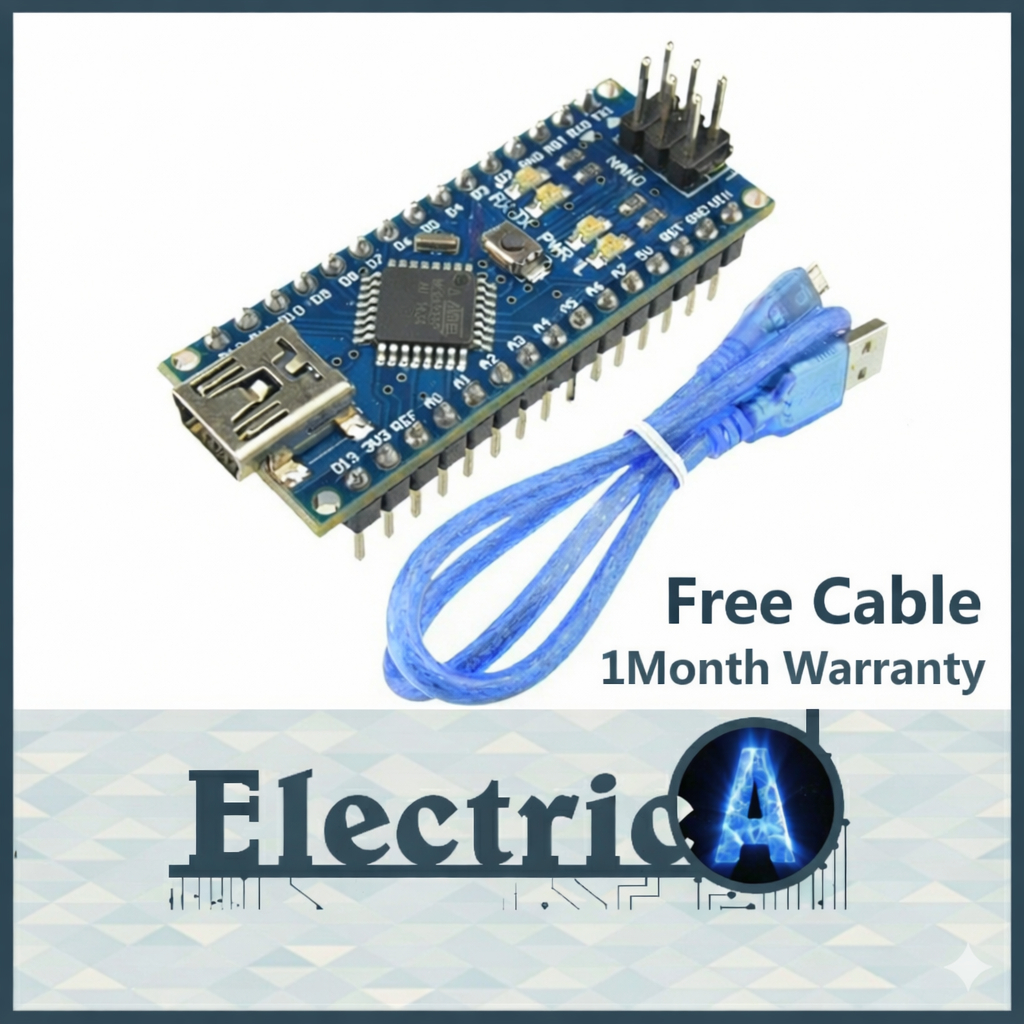(+1Month Warranty & Free Cable) Arduino Nano V3.0 CH340 Upgraded Compatible Atmega328P [ElectricA]