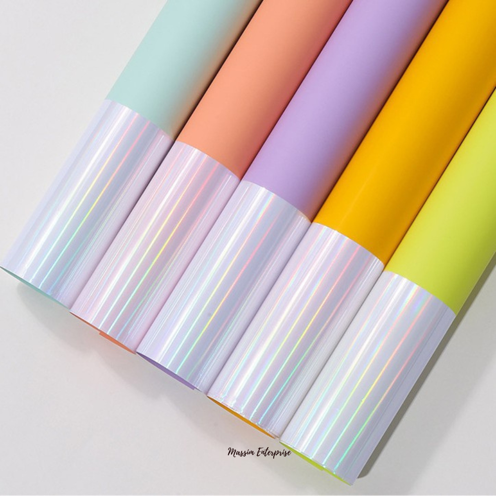 10pcs 2 Tone Candy Laser Shining Bouquet Wrapping Paper Viral Bouquet ...