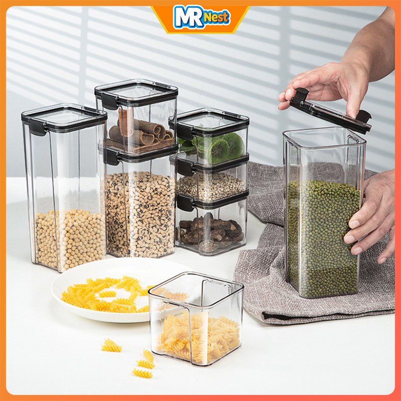 Food Grade Airtight Food Storage Container Stackable Transparent ...