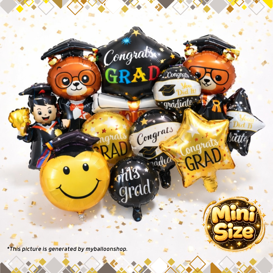 Mini Graduation Balloons Foil Graduasi Belon Tadika Konvo Convocation ...