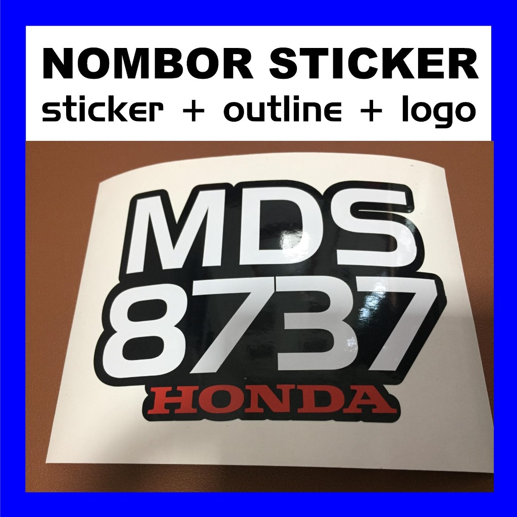 Stickers Nombor Plate Stiker Bulat Motor Tampal Coverset Vespa Yamaha ...