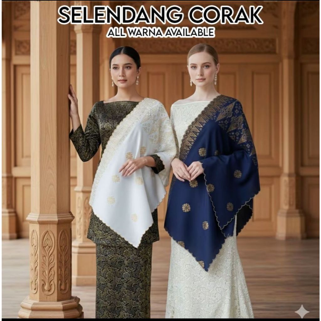 Selendang Corak Songket Asli Tenun | Selendang 4 Segi Premium | Corak ...