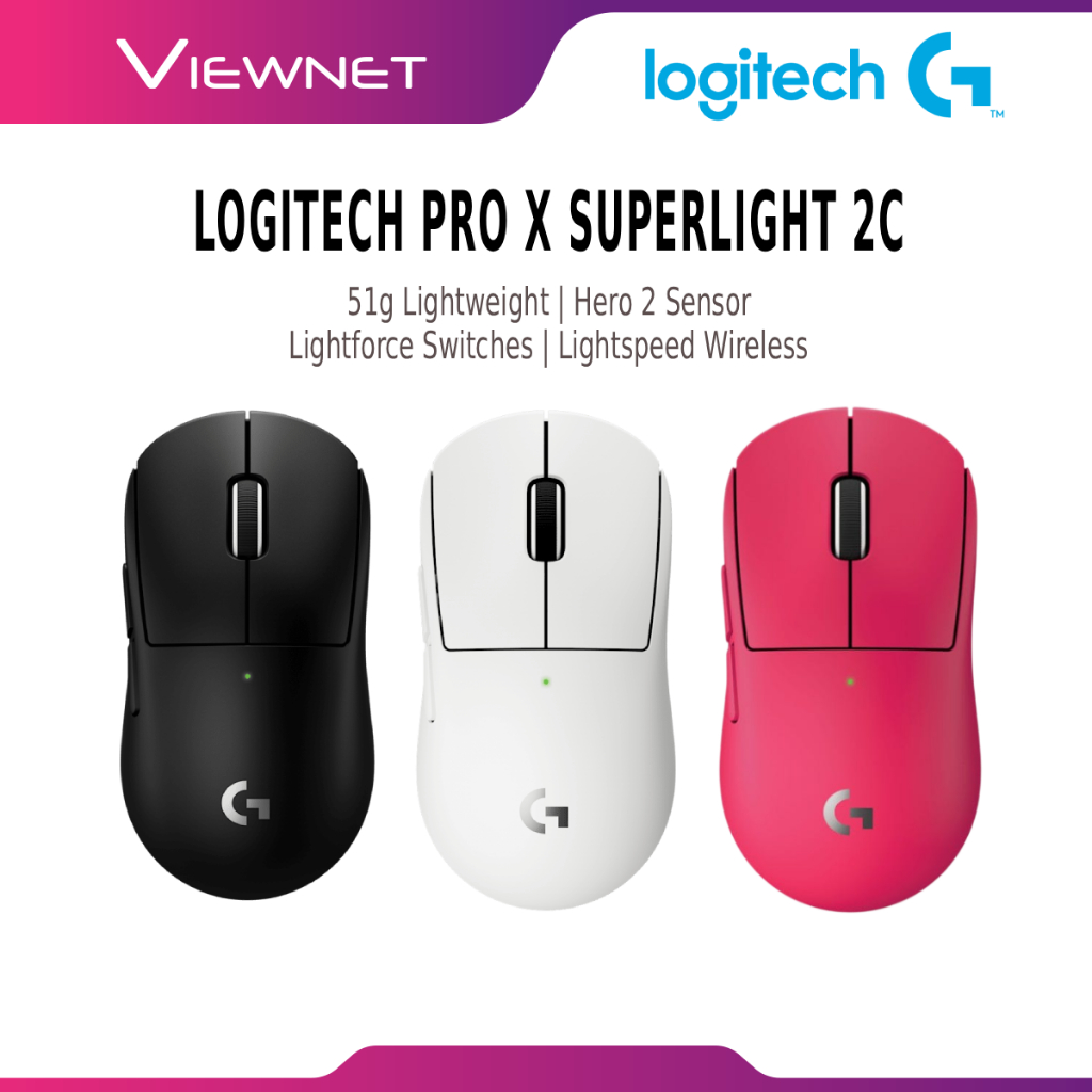 Logitech PRO X SUPERLIGHT 2C Wireless Gaming Mouse Ultra-Light, High ...