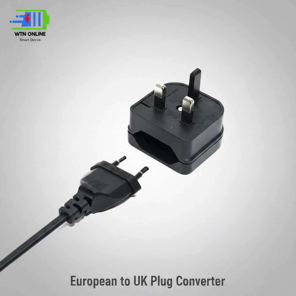European to UK plug adapter box type two pins convert to 3 pins ...