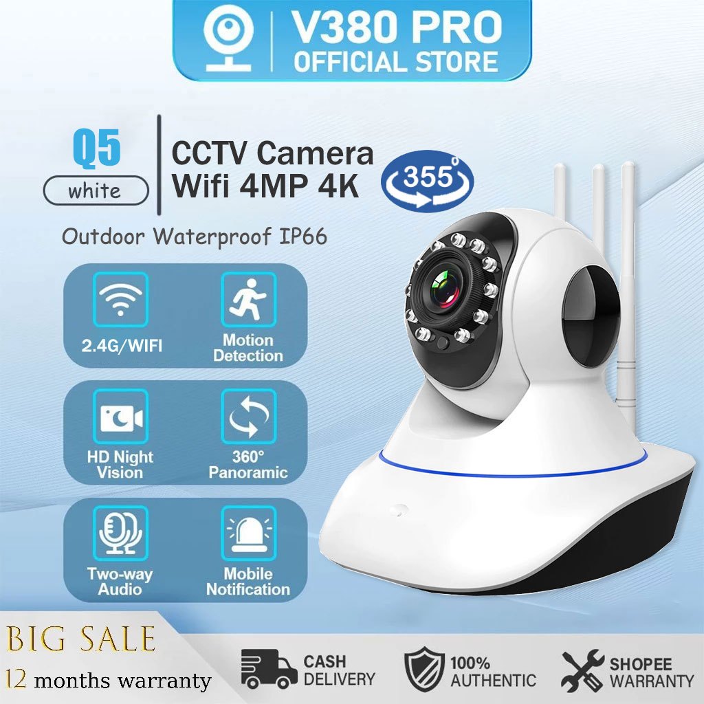 【V380 PRO】 IP CCTV Camera Dual Lens 1080P Home CCTV Security Camera ...