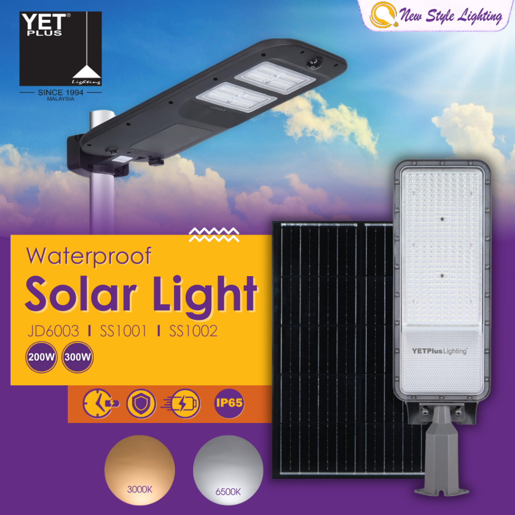 YETPlus Outdoor Solar Lamp JD6003 SS1001 SS1002 IP65 Waterproof Lampu ...