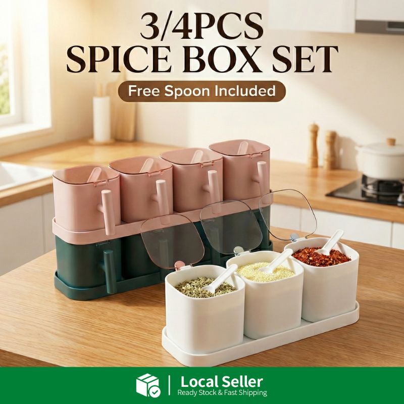 Spices Box Pepper Spice Salt Seasoning Organizer Kitchen Condiment ...