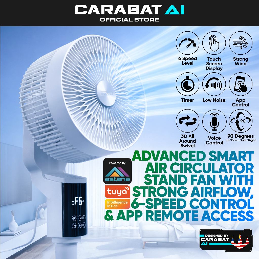 Nuraiv Air Circulator Stand Fan l Smart Stand Fan l App Control Stand ...