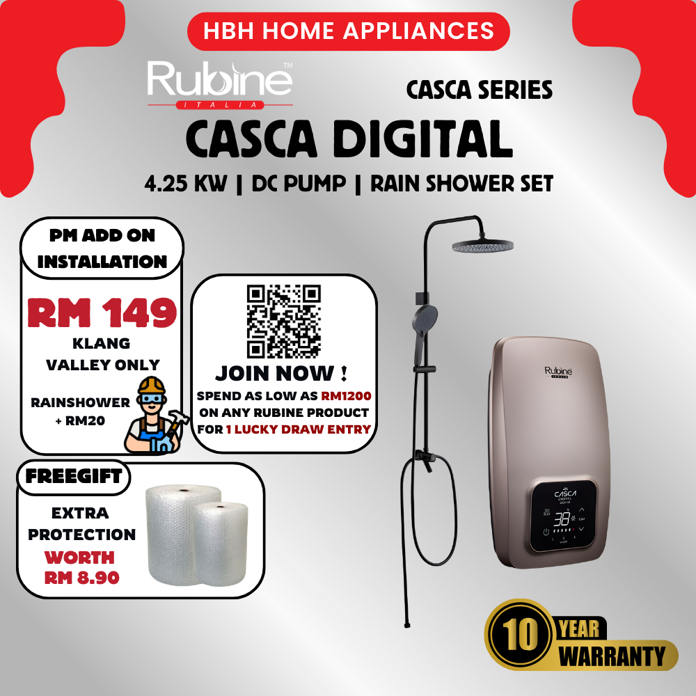 [FREE BUBBLE WRAP] Rubine Casca Series Casca Digital Water Heater DC ...