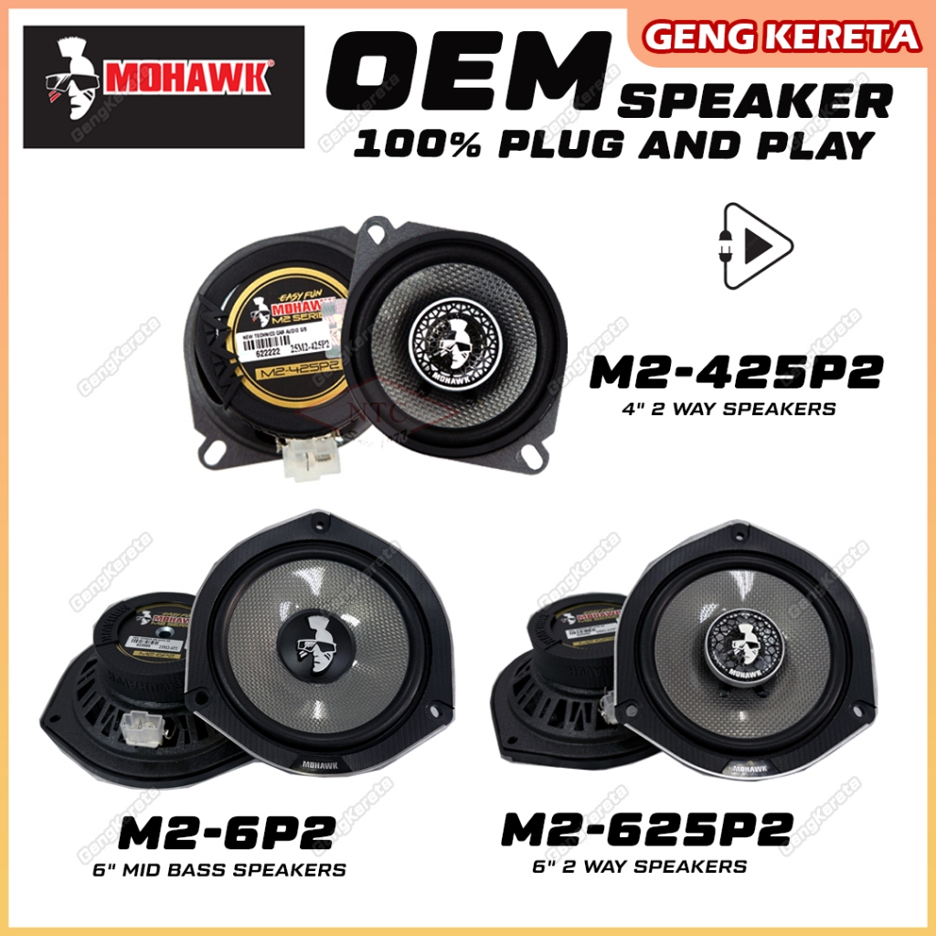 100% Original MOHAWK M2 Series Plug & Play Speaker Gold Kereta Speaker ...