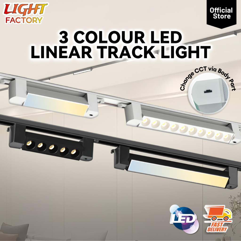 🔥NEW🔥3 Colour LED Linear Track Light 10W 20W 30W 40W Spotlight Linear 1 ...