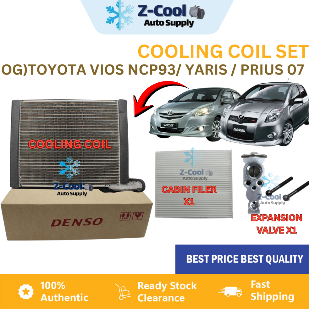 🔥COMBO COOLING COIL SET🔥Aircond Car ORIGINAL DENSO TOYOTA VIOS NCP93 ...