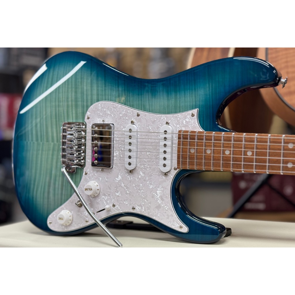 IBANEZ AZ22S1F AZ STANDARD ELECTRIC GUITAR (TRANSPARENT TURQUOISE BURST ...