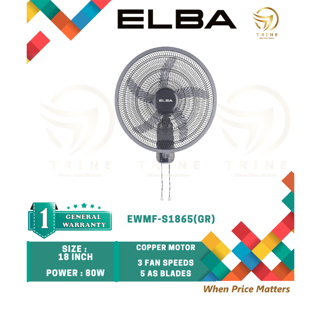 ELBA 18 INCH WALL FAN - EWMF-S1865(GR) | Shopee Malaysia