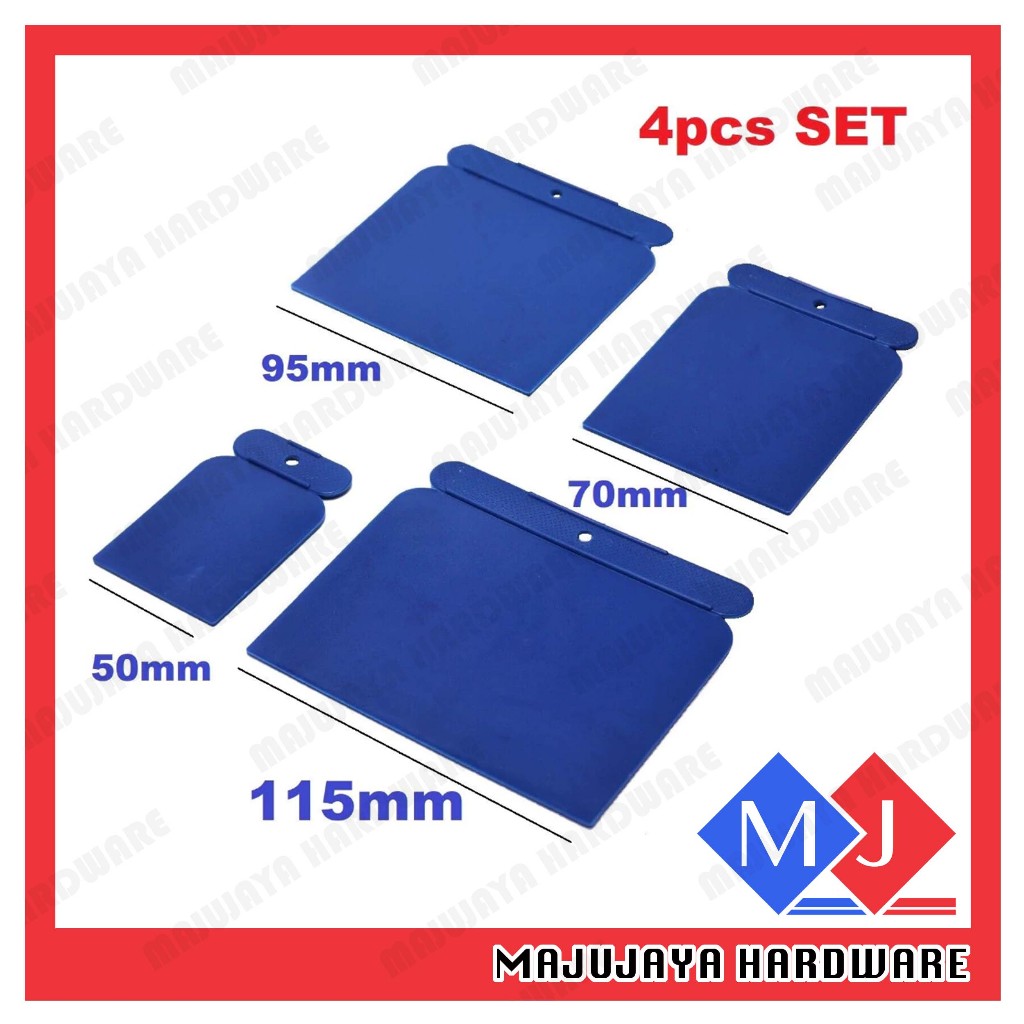 WIRAPLAS Plastic Square Scraper Putty Knife Set 4PCS Set Putty Scrapper ...