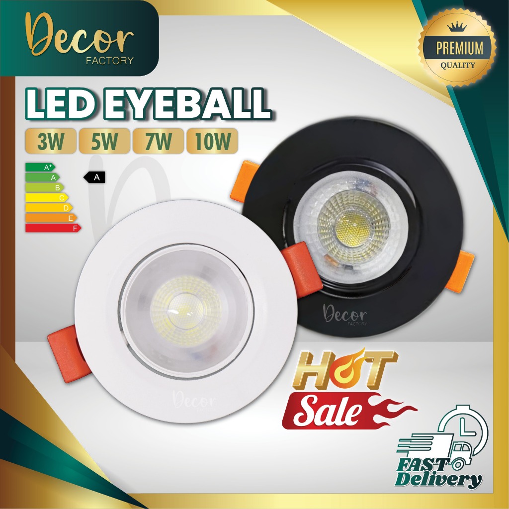 3W 5W 7W 10W LED Recessed Eyeball Spotlight Round Square LED Eyeball ...