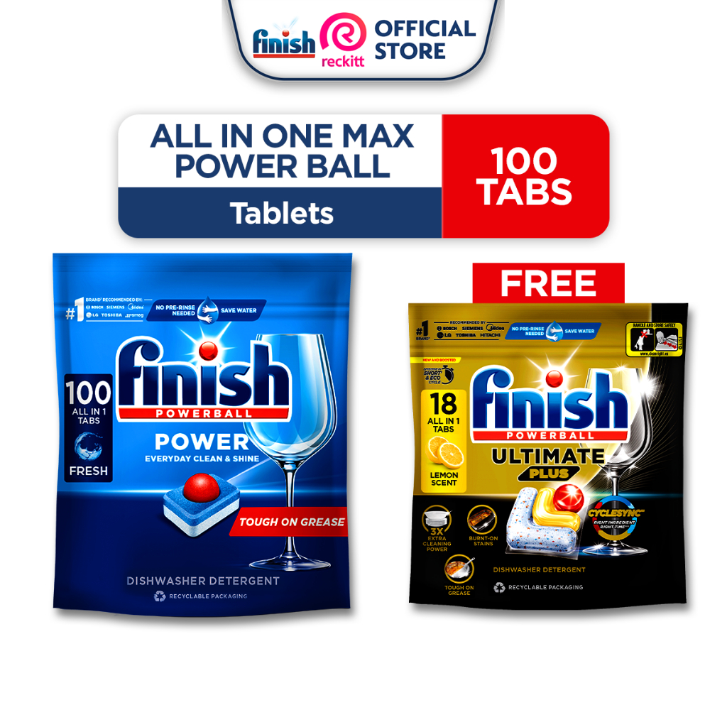 [B1F1] Finish All In One Max Tablet 100 Tabs FREE Finish Ultimate Plus ...
