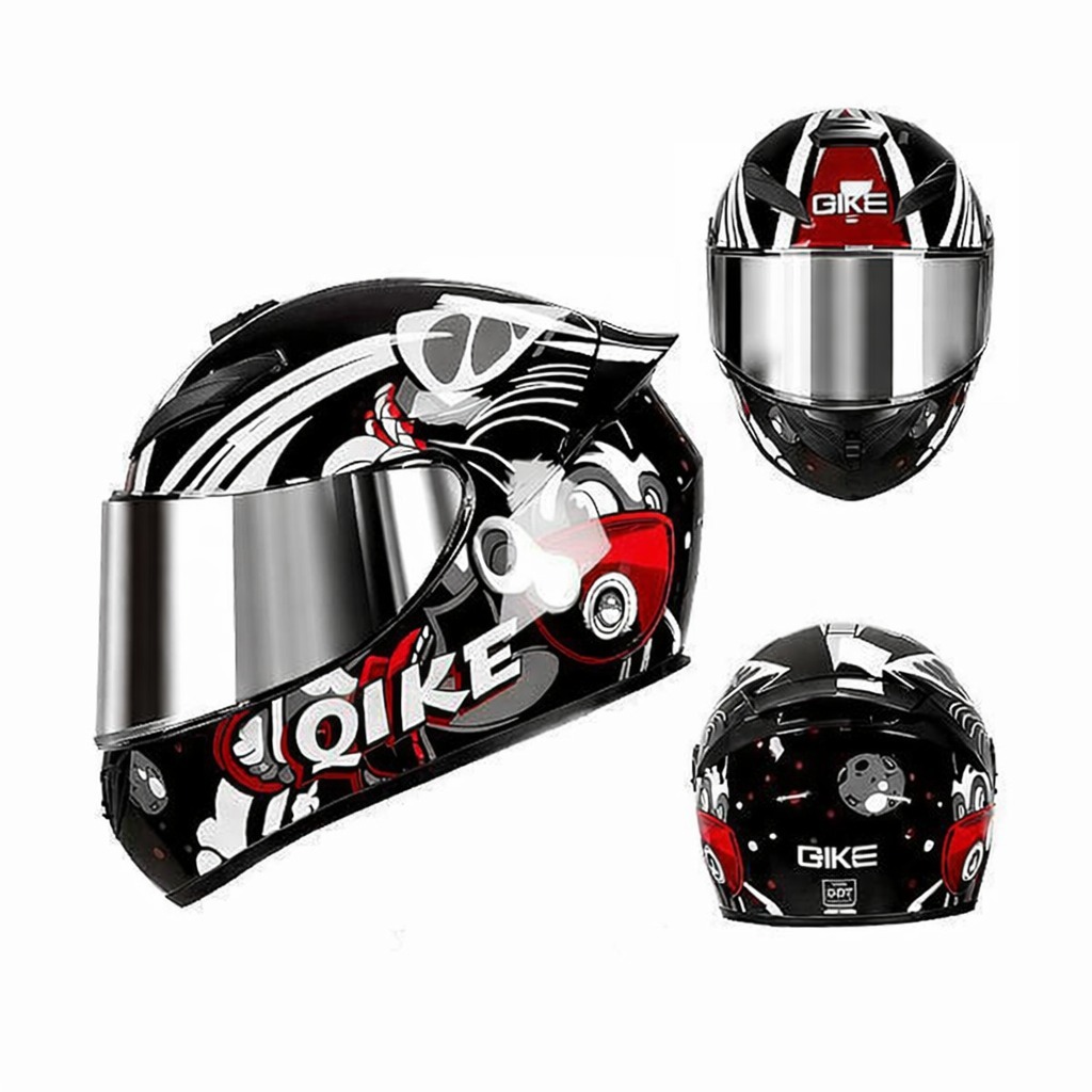 qike 111 Full Face Motorcycle Helmet with black Lens Stylish Fast ...