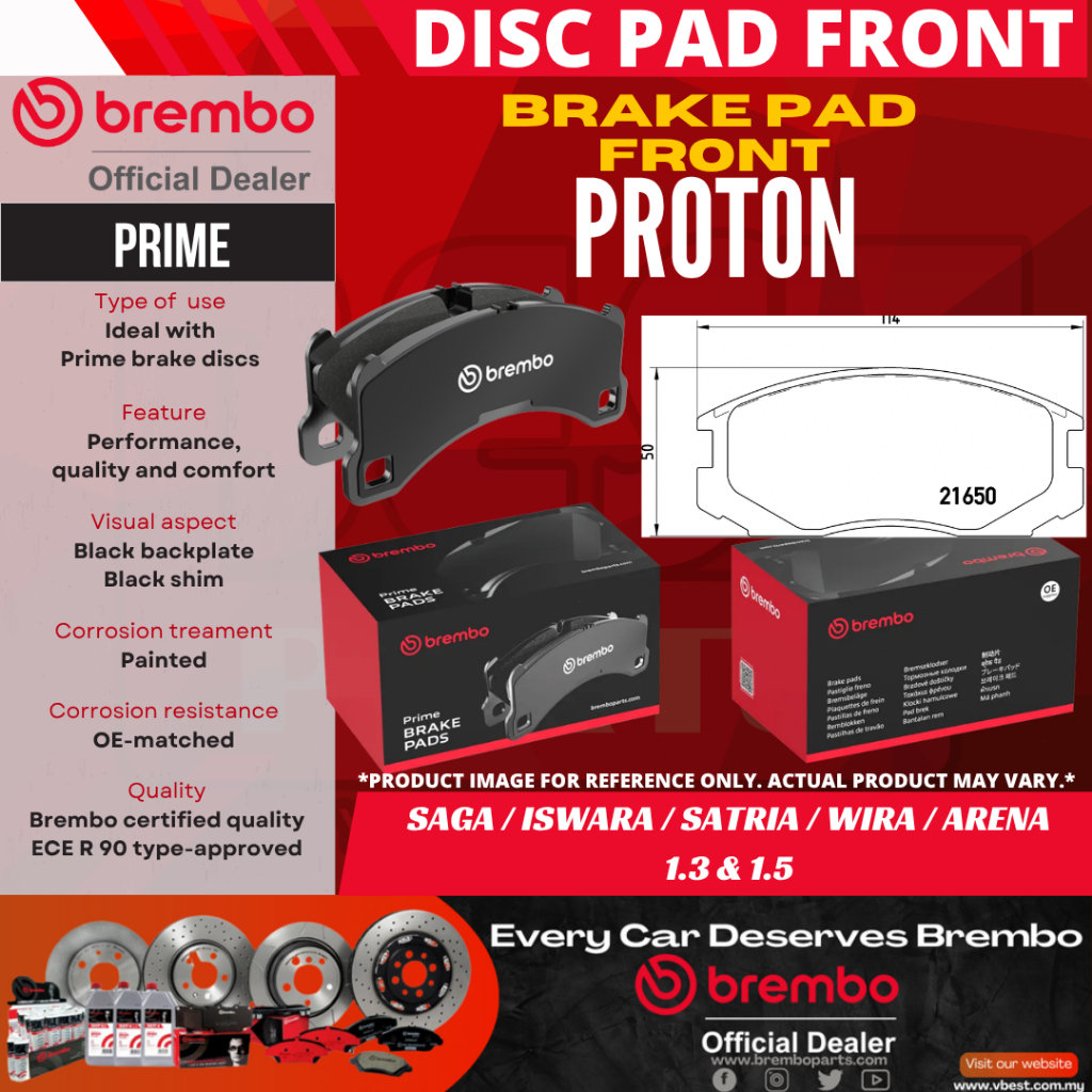 [100% Original] BREMBO Front Brake Pad Proton Saga Iswara Wira 1.3 1.5 ...