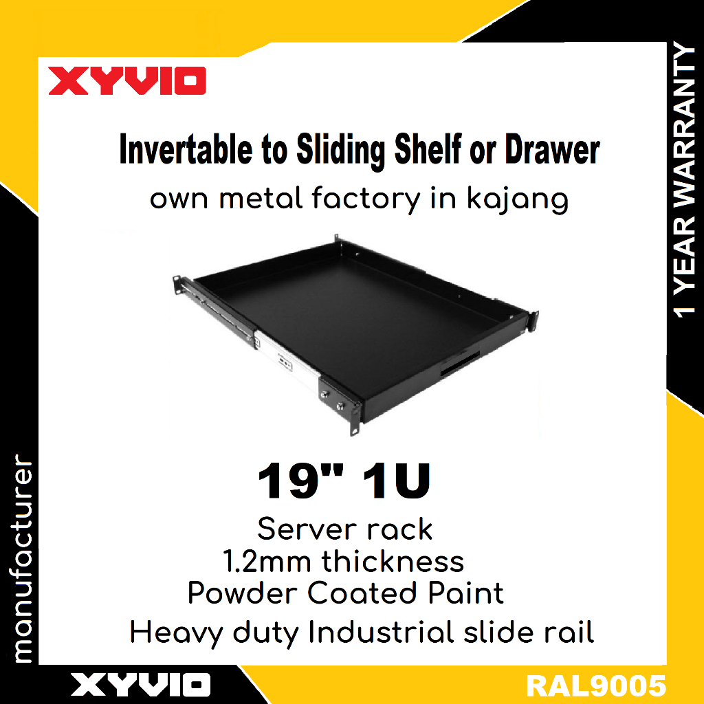 1U Keyboard Drawer Tray & Sliding 19” 1.2mm Thickness Heavy Duty Server ...