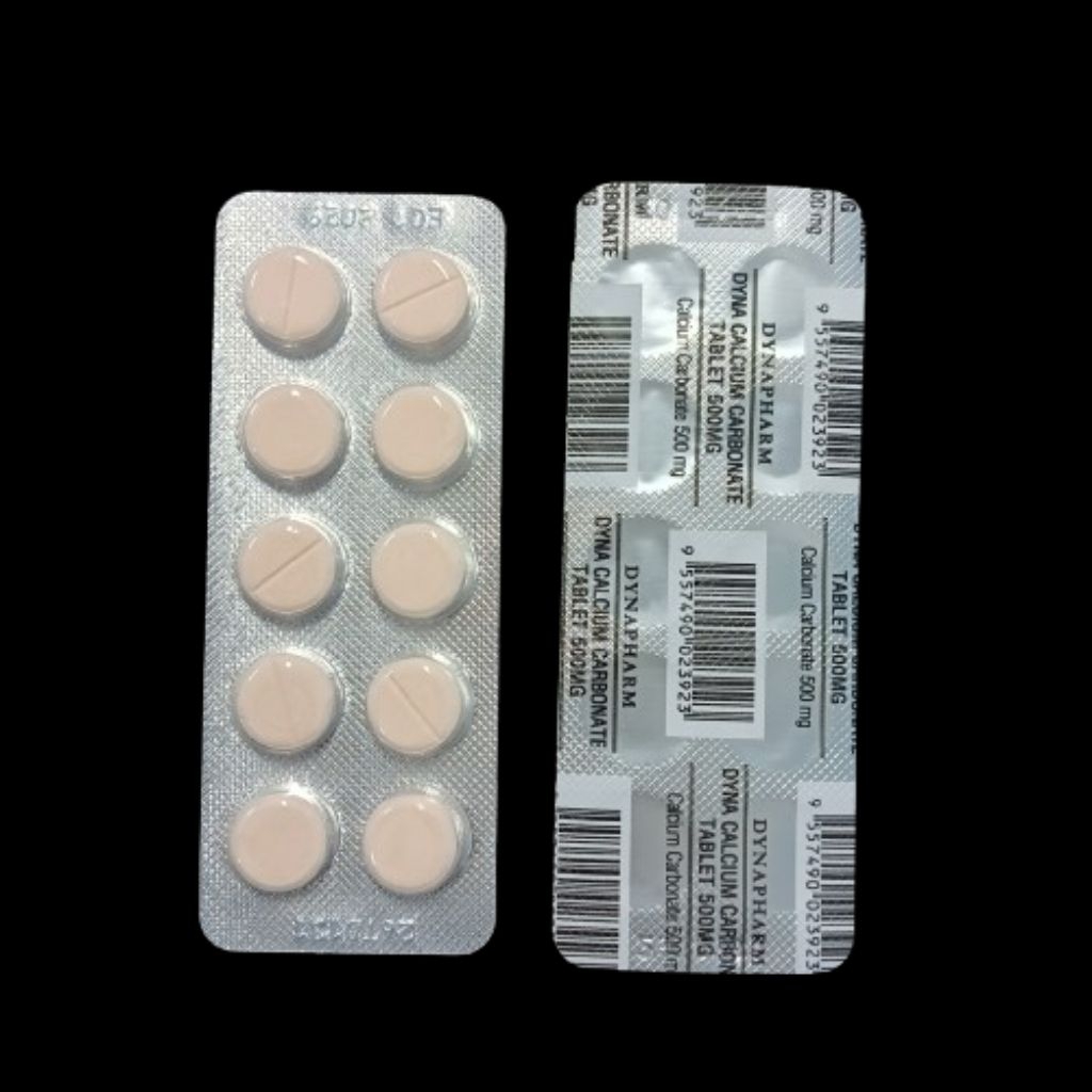 DYNAPHARM DYNA CALCIUM CARBONATE TABLET 500MG 1STRIP (CALCIUM CARBONATE ...