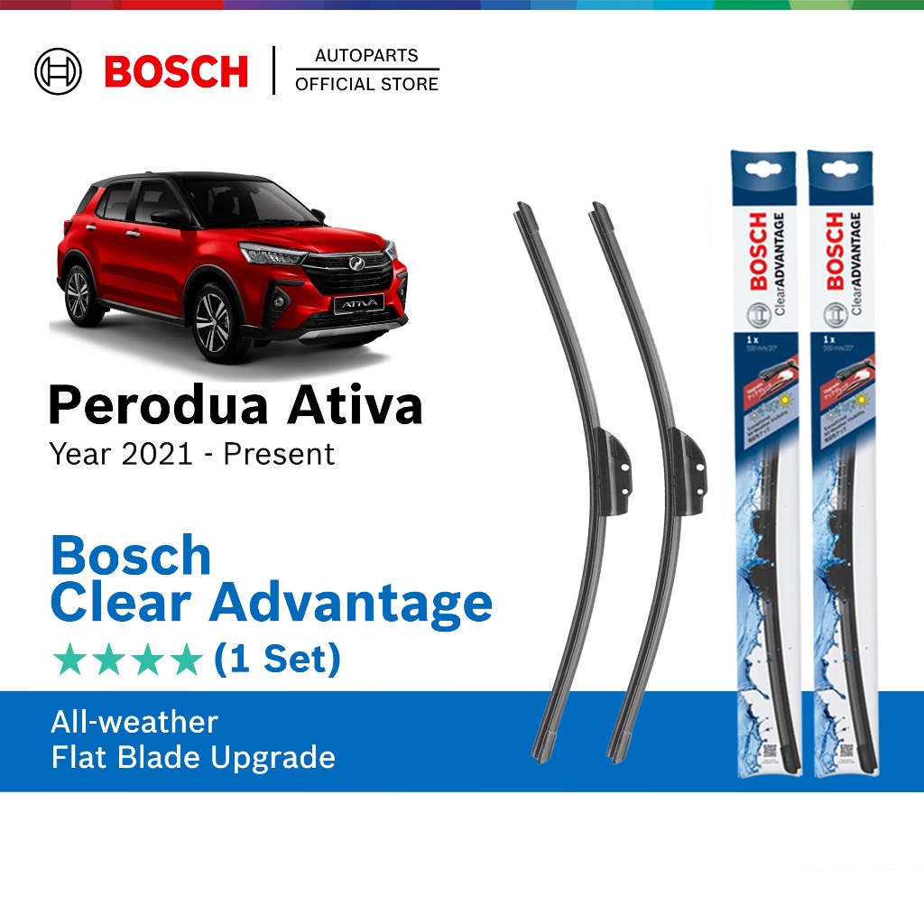 Bosch Clear Advantage U Hook Wiper Set for Perodua Ativa (21