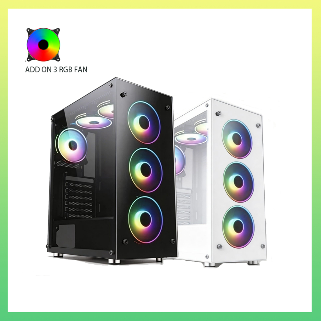 (NEW GAMING CASING) GAMING CASING WITH RGB , MOTHERBOARD ATX / MICRO ...